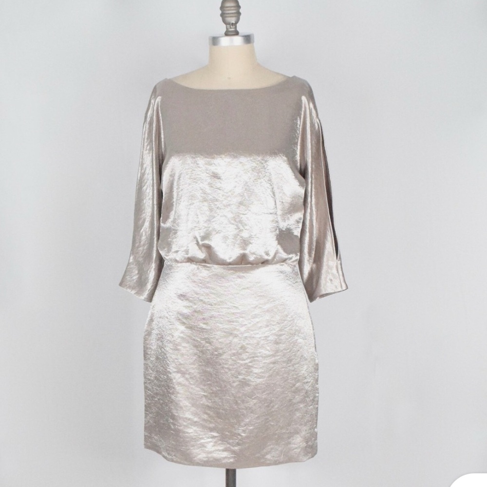 Banana Republic satin metallic cocktail mini dress